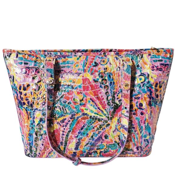 NWT Brahmin Medium Asher Tote Rainbow Reef Melbourne Multi Colorful Abstract - Picture 7 of 12
